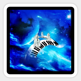 Curved piano in the universe Sticker